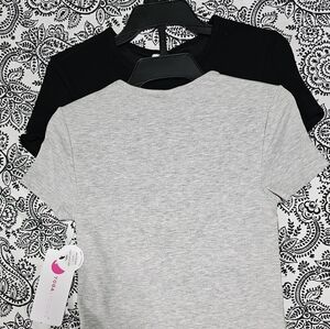 Heavenly rib tara crop short sleeve top